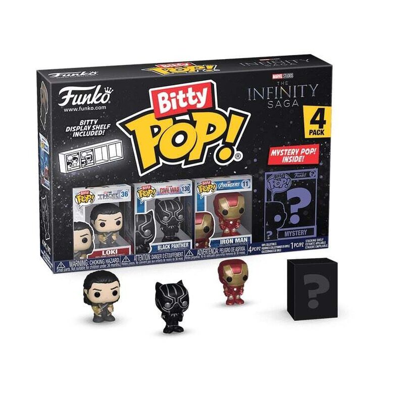 Набор фигурок Funko Bitty POP! Marvel The Infinity Saga: Железный человек, Black Panther, Loki, Iron Man 4 шт